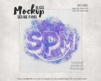 Square Glass Photo Panel Mockup