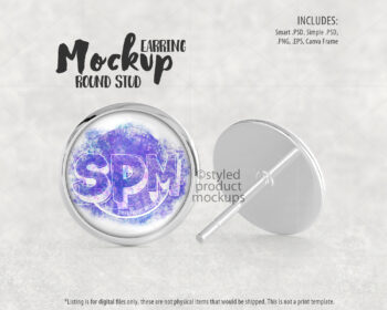 Round Stud Earring Mockup