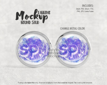 Round Stud Earring Mockup