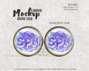 Round Stud Earring Mockup