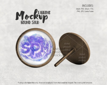 Bronze Stud Earring Mockup