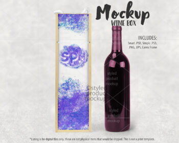 Wine Bottle Box Mockup