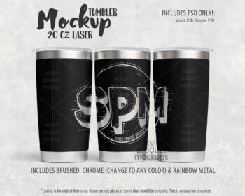 20oz Laser Etched Tumbler Mockup