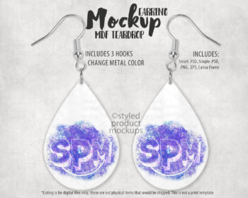 MDF Teardrop Earring Mockup