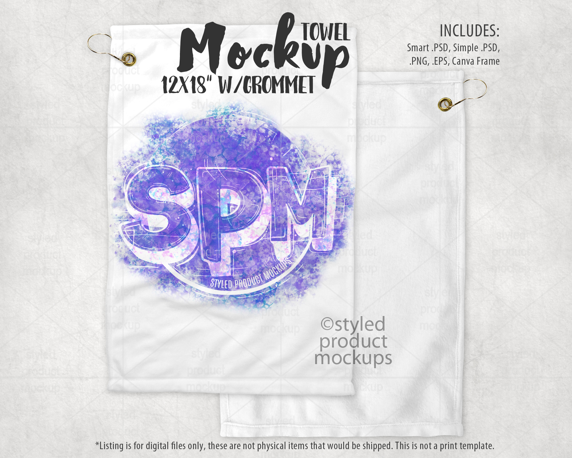12x18 Golf Towel Mockup