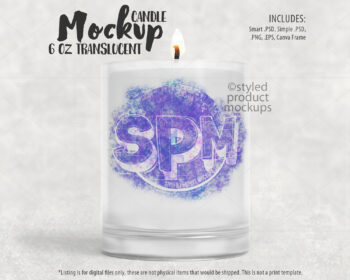 Translucent Glass Candle Holder Mockup