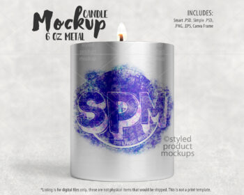 Metal Candle Holder Mockup