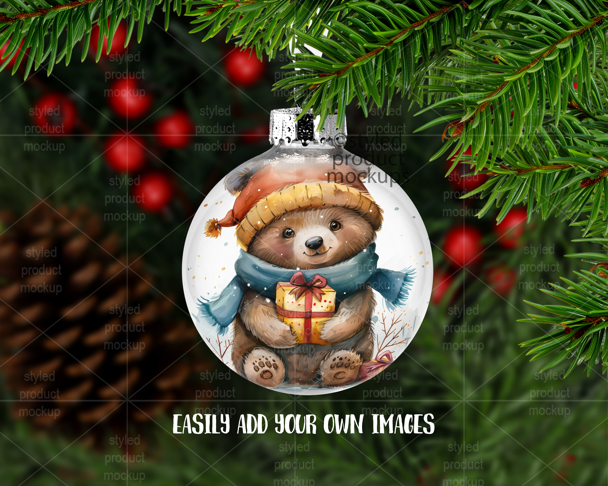 Glass Bauble Ornament Mockup