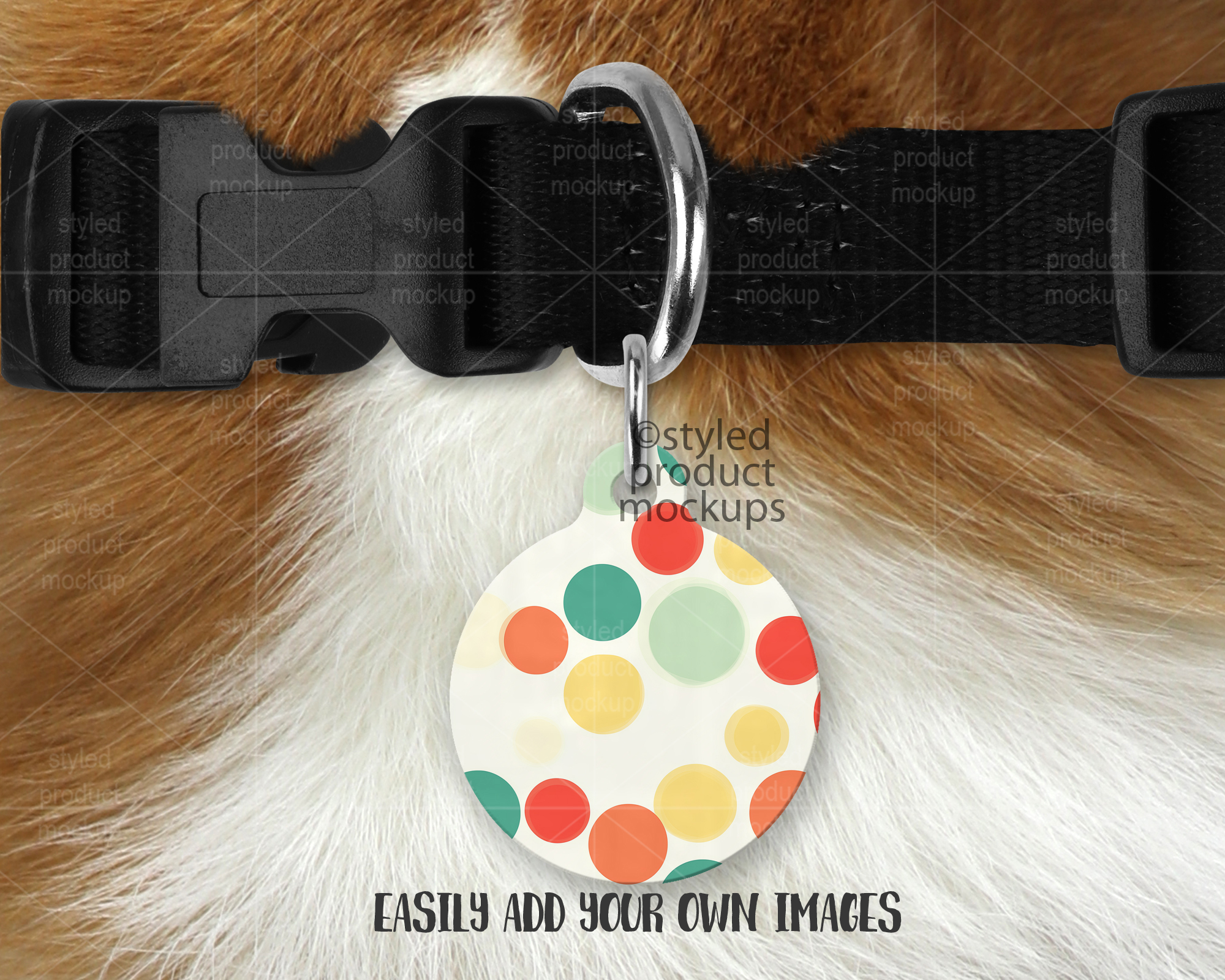 Round Pet Tag Mockup