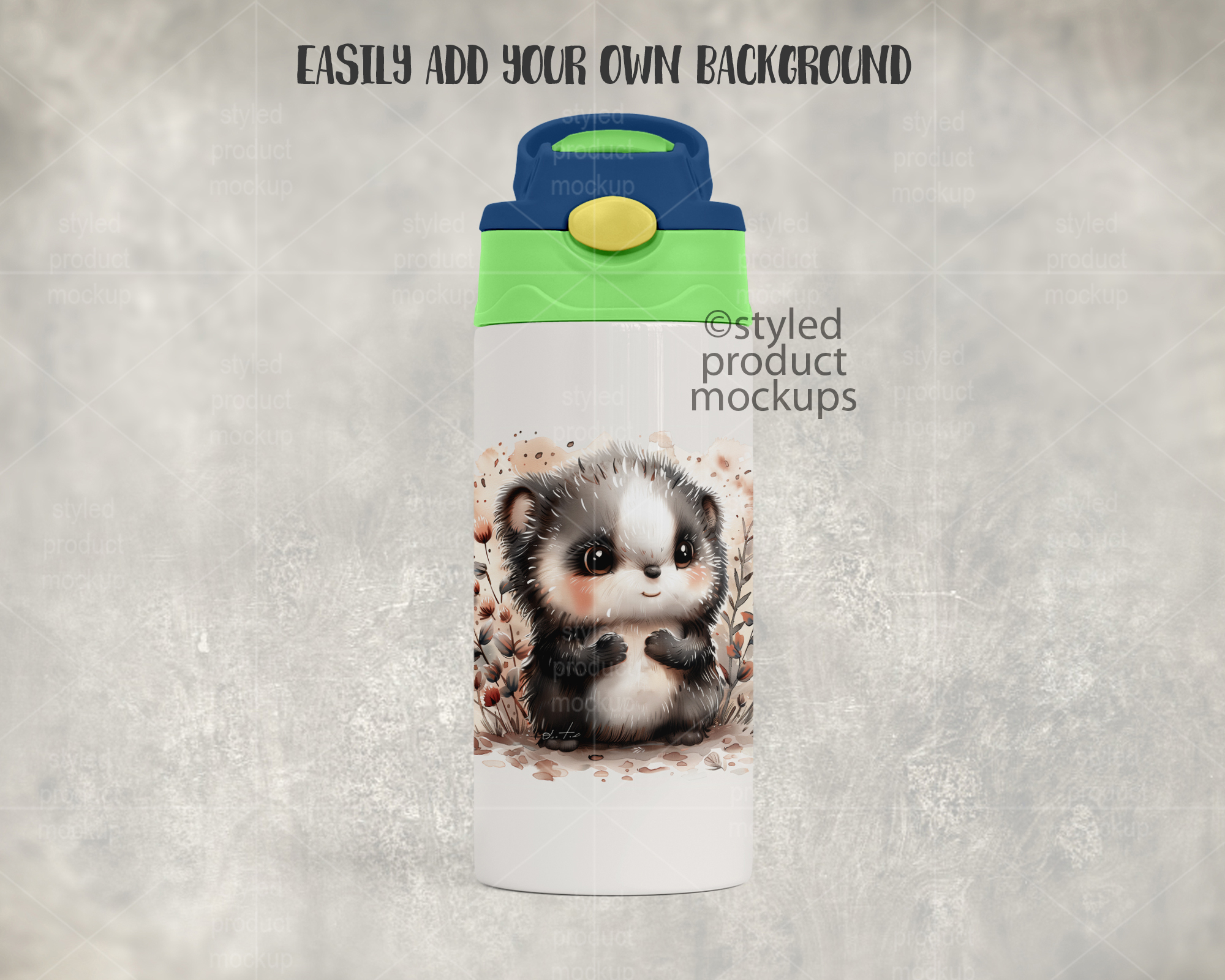 12oz Color Flip Top Tumbler Mockup