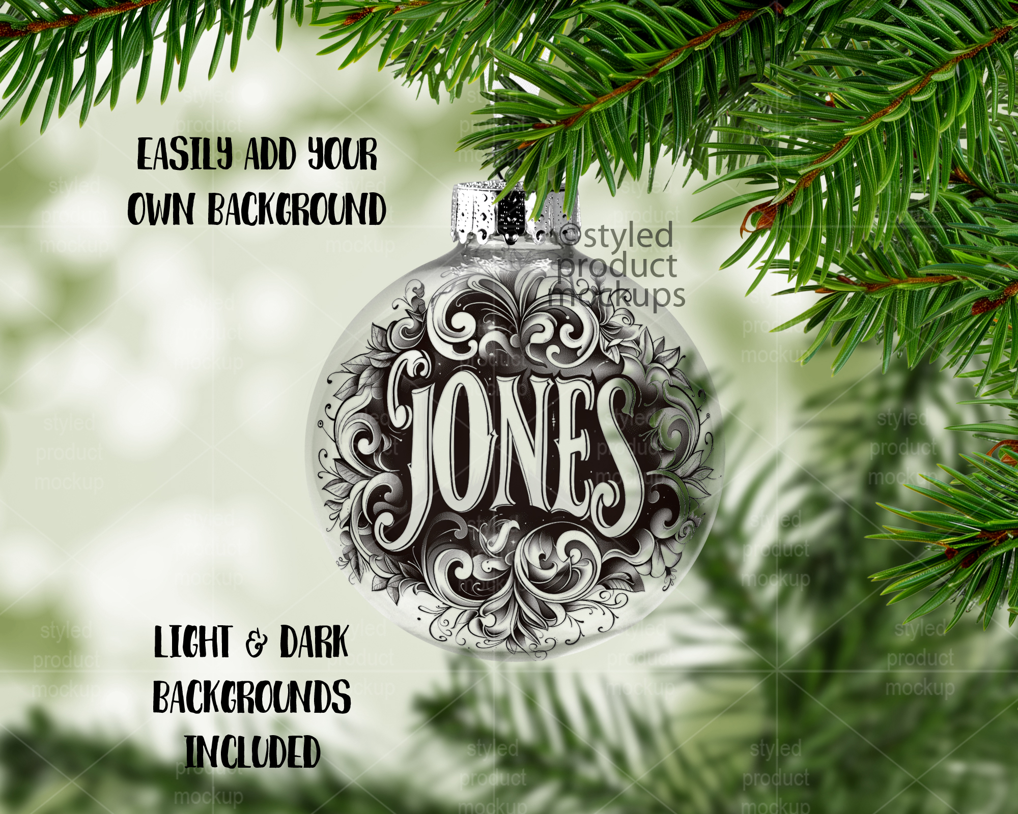 Glass Bauble Ornament Mockup