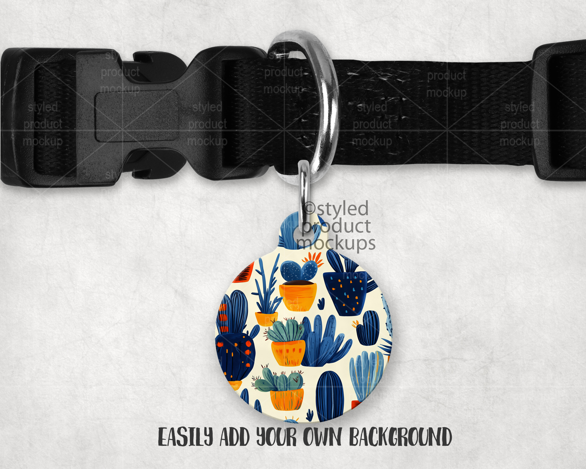 Round Pet Tag Mockup