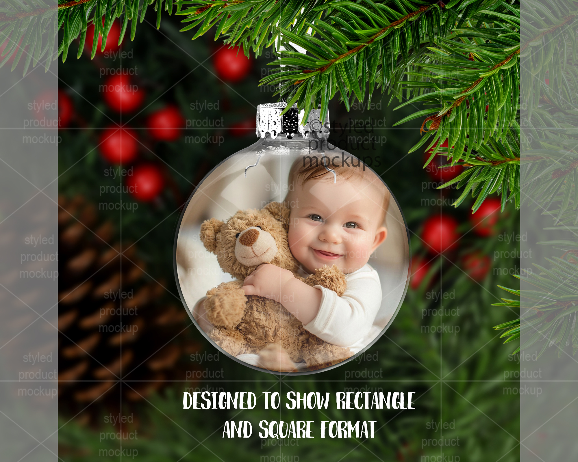 Glass Bauble Ornament Mockup