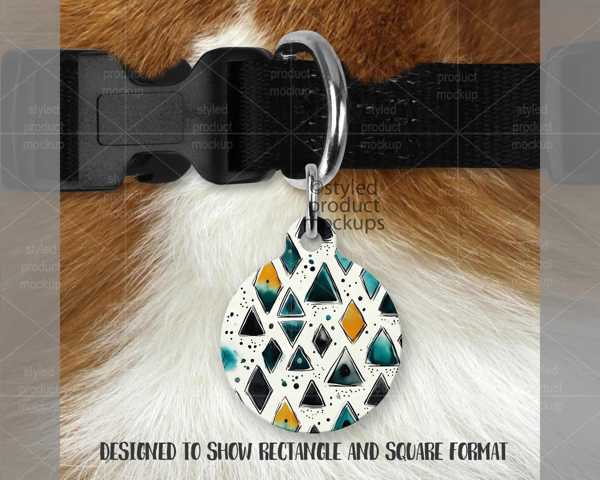 Round Pet Tag Mockup