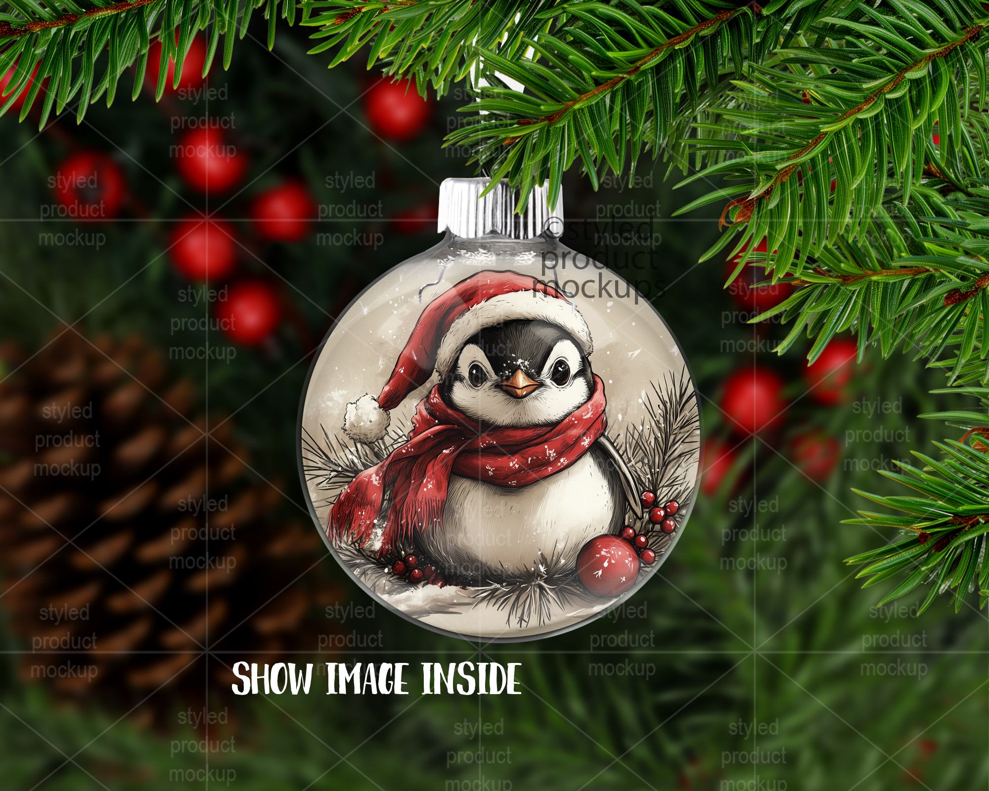 Glass Bauble Ornament Mockup