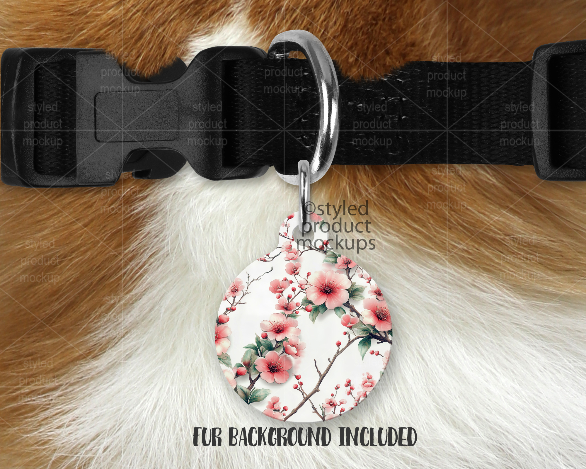 Round Pet Tag Mockup