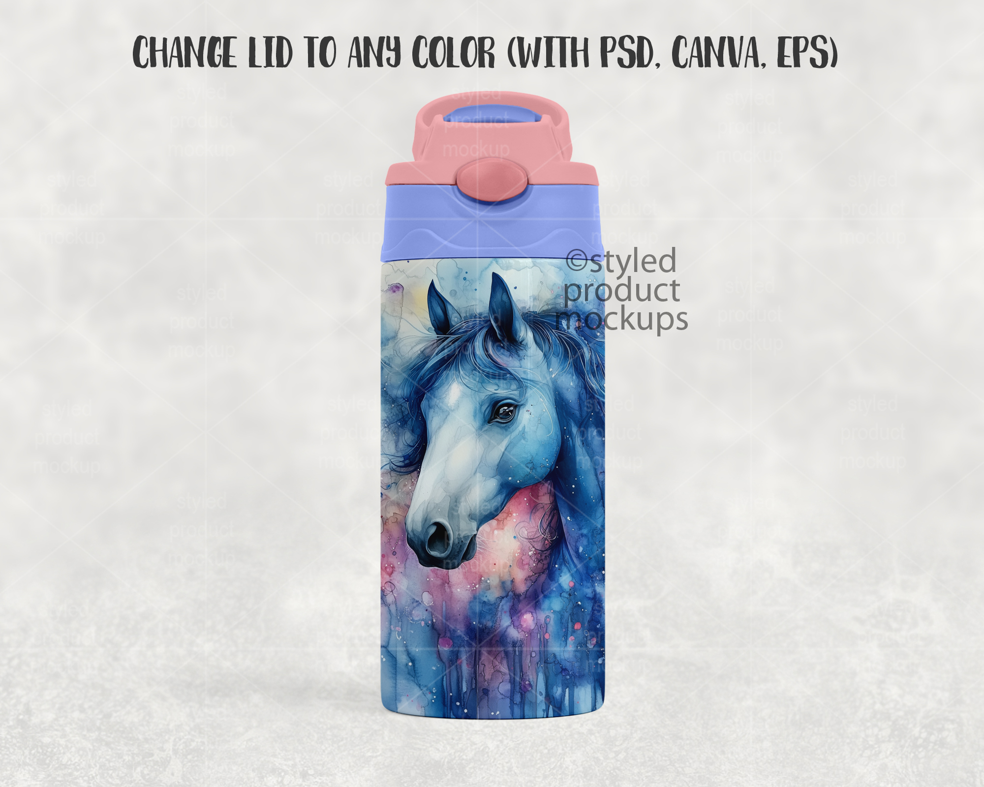 12oz Color Flip Top Tumbler Mockup