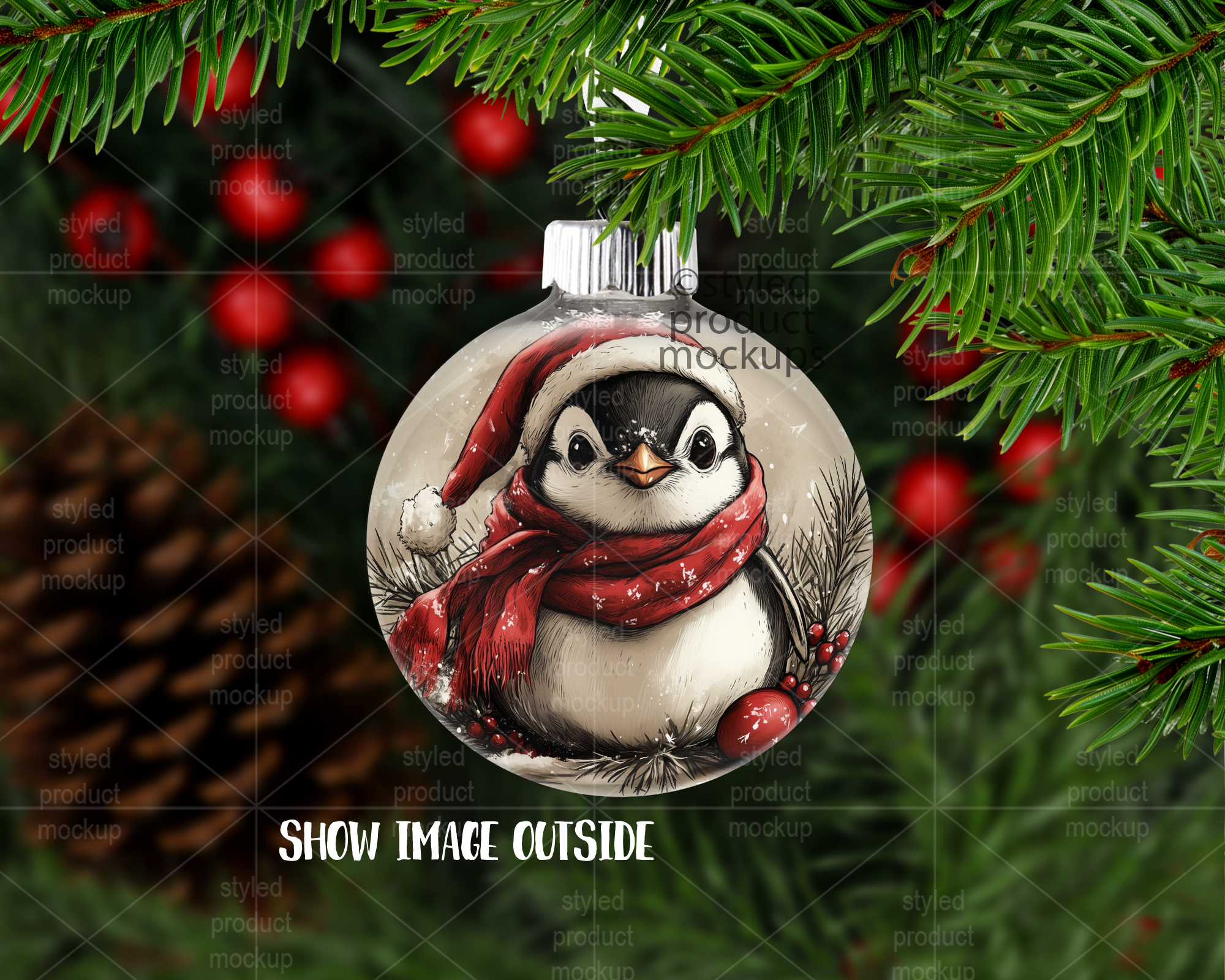 Glass Bauble Ornament Mockup