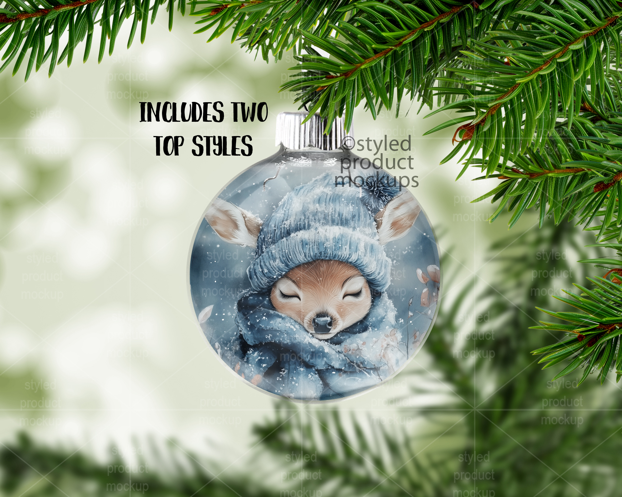 Glass Bauble Ornament Mockup