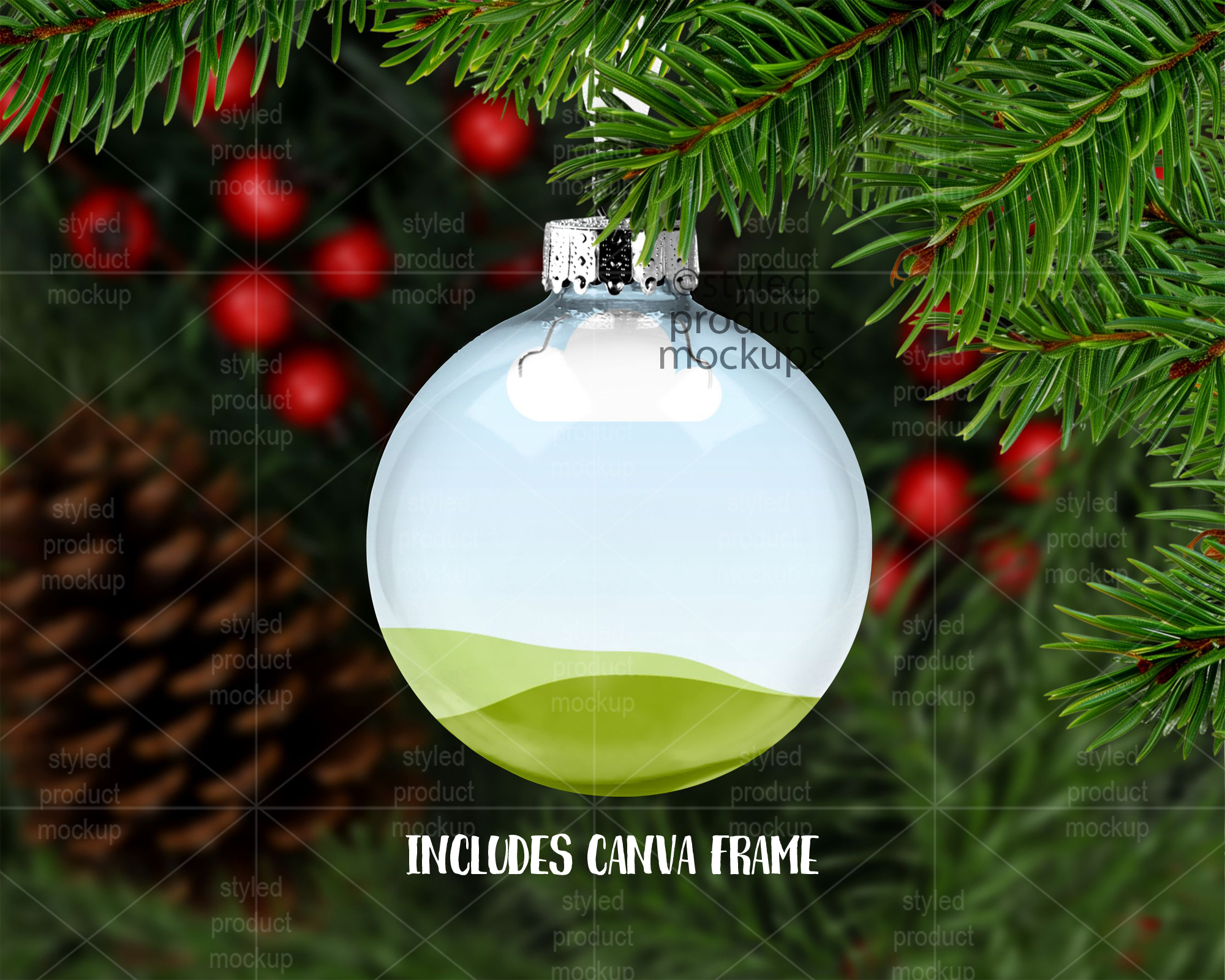 Glass Bauble Ornament Mockup