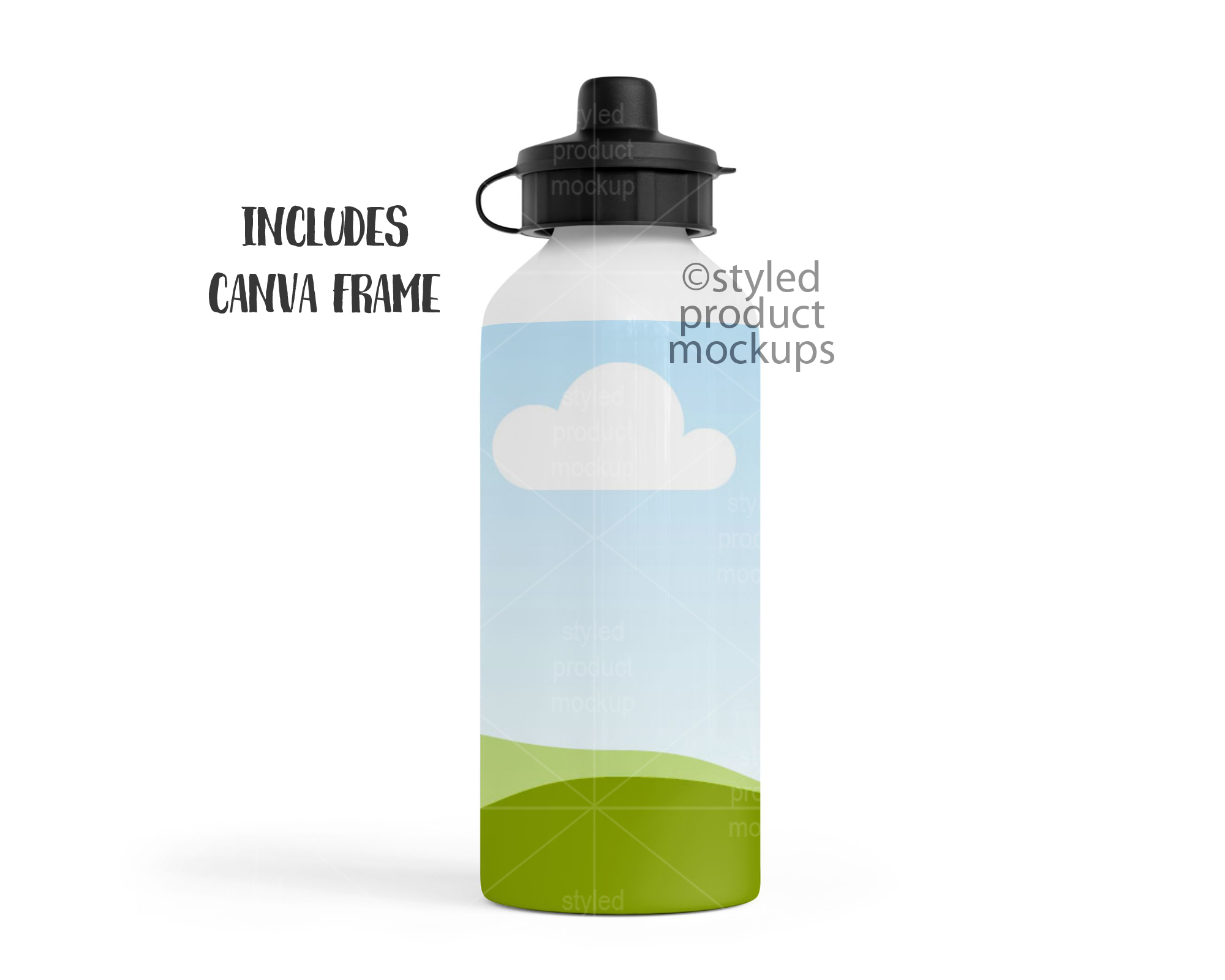 20oz 600ml Water Bottle Mockup
