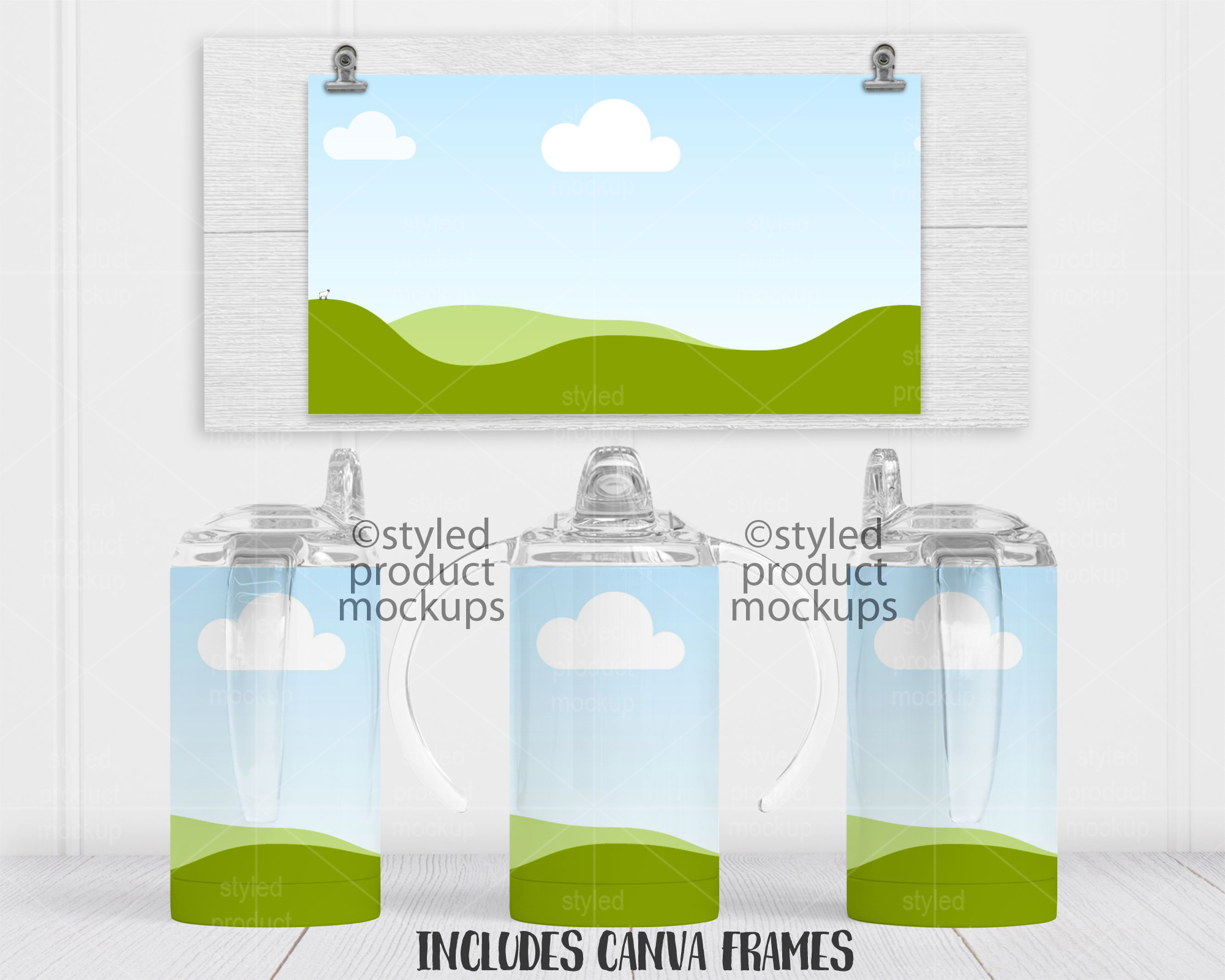 12oz Sippy Cup Scene Mockup