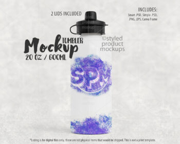 20oz 600ml Water Bottle Mockup