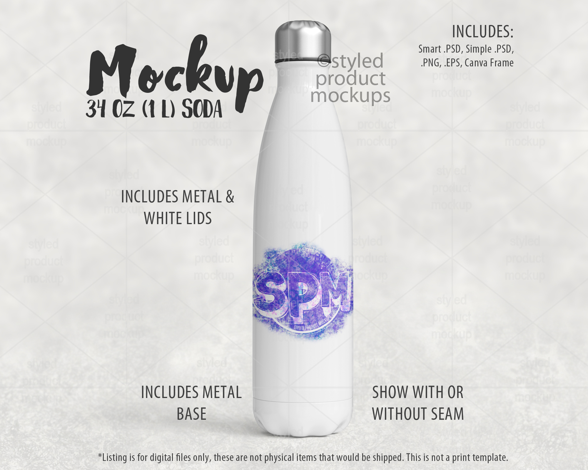 1000ml Cola Tumbler Mockup