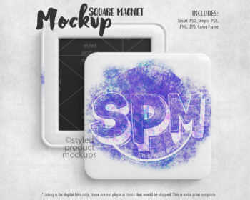 Square Magnet Button Mockup