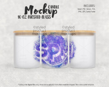 Frosted Glass Candle Holder Mockup