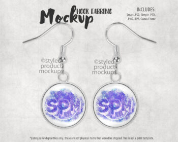 Round Hook Dangle Earring Mockup