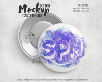 1.25 Inch Pinback Button Mockup