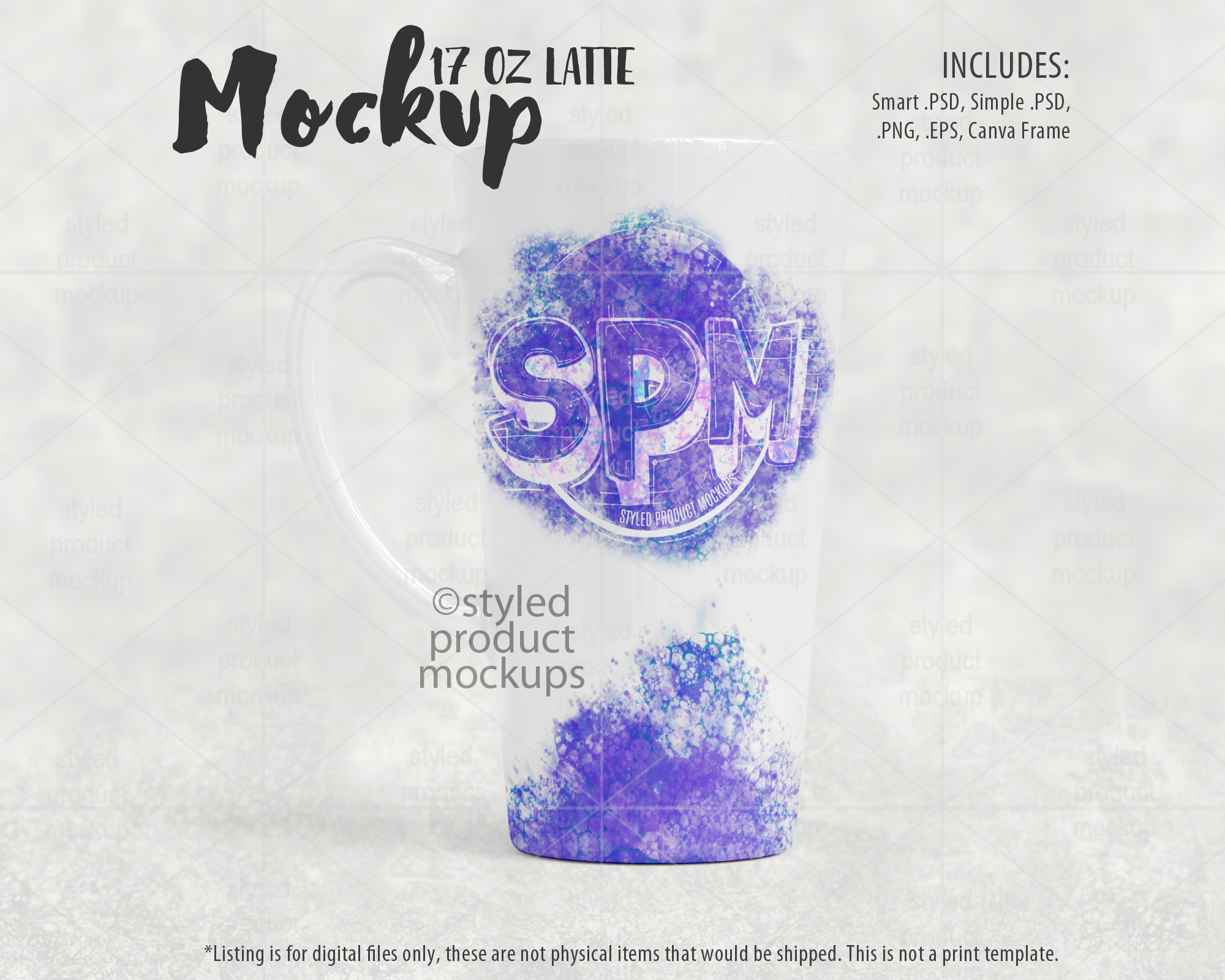 17oz Latte Mug Mockup