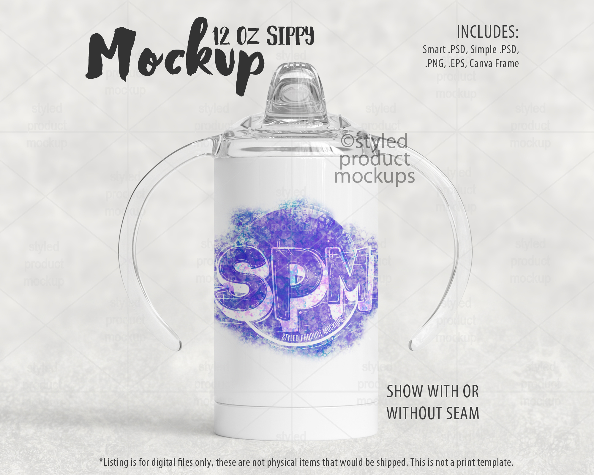 12oz Sippy Cup Mockup