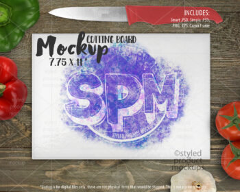 7.75 x 11 Inch Cutting Board Mockup