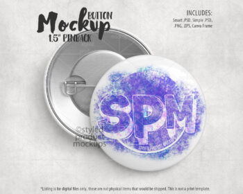 1.5 Inch Pinback Button Mockup