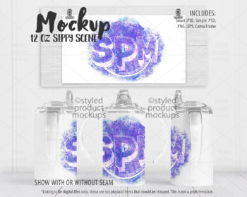 12oz Sippy Cup Scene Mockup