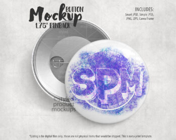 1.75 Inch Pinback Button Mockup