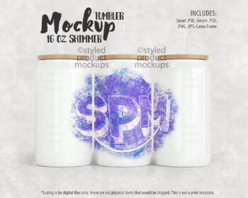 16oz Shimmer Can Tumbler Mockup