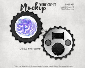 Bottlecap Shaped Bottle Opener Mockup