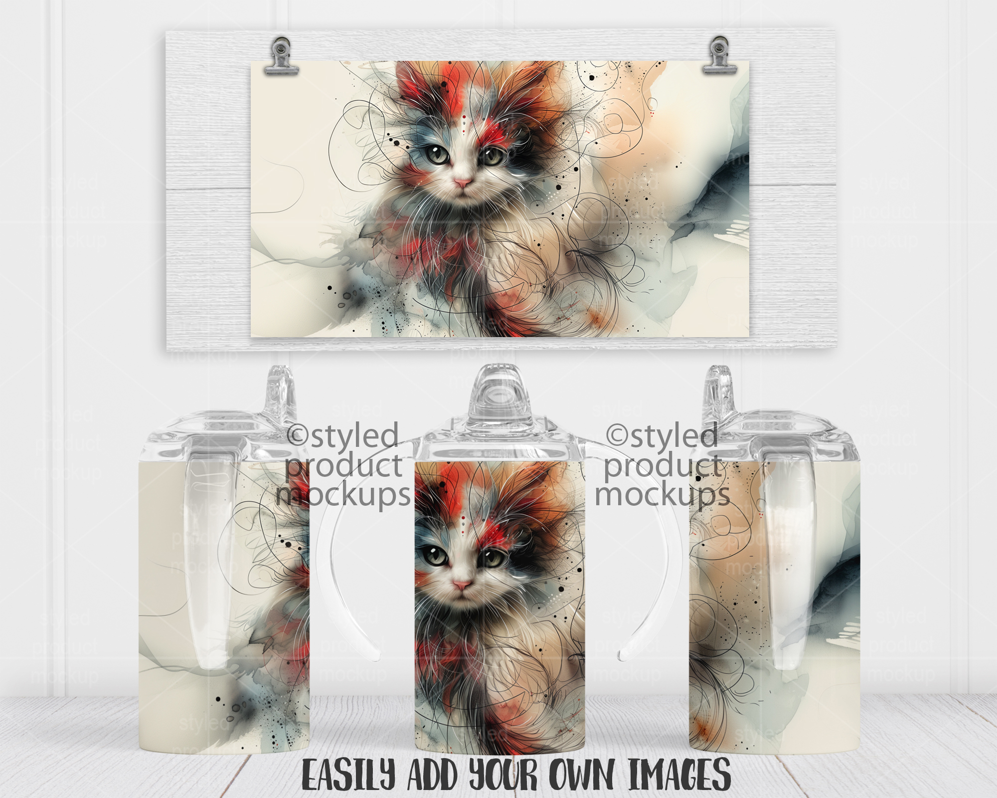 12oz Sippy Cup Scene Mockup