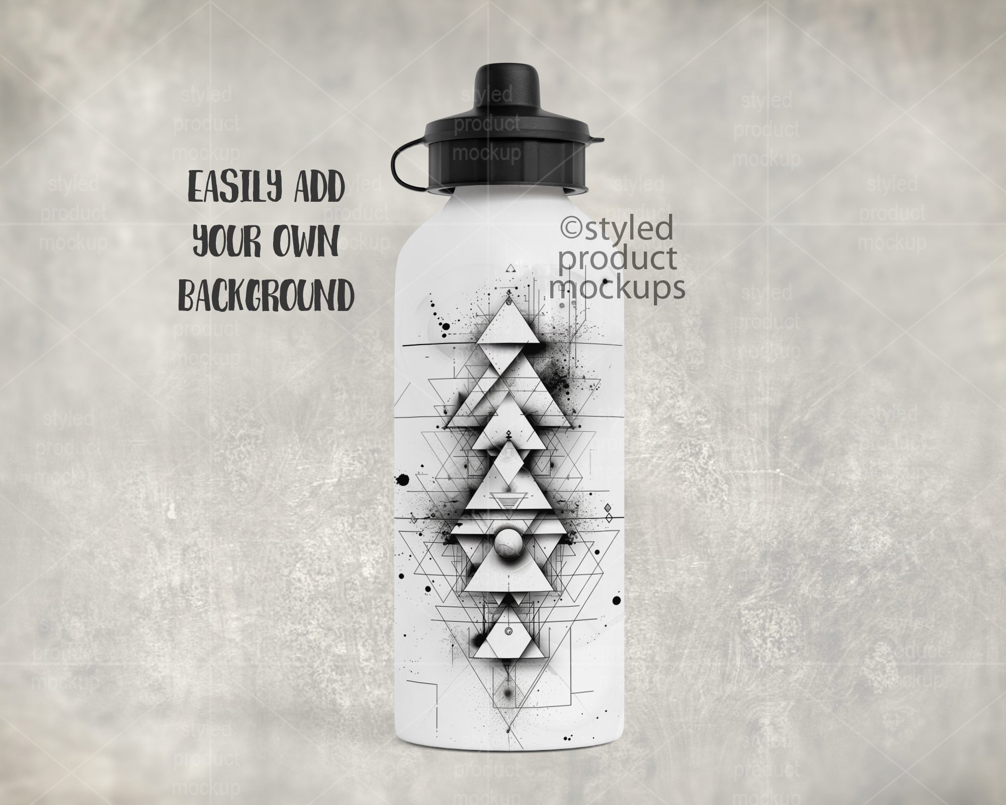 20oz 600ml Water Bottle Mockup