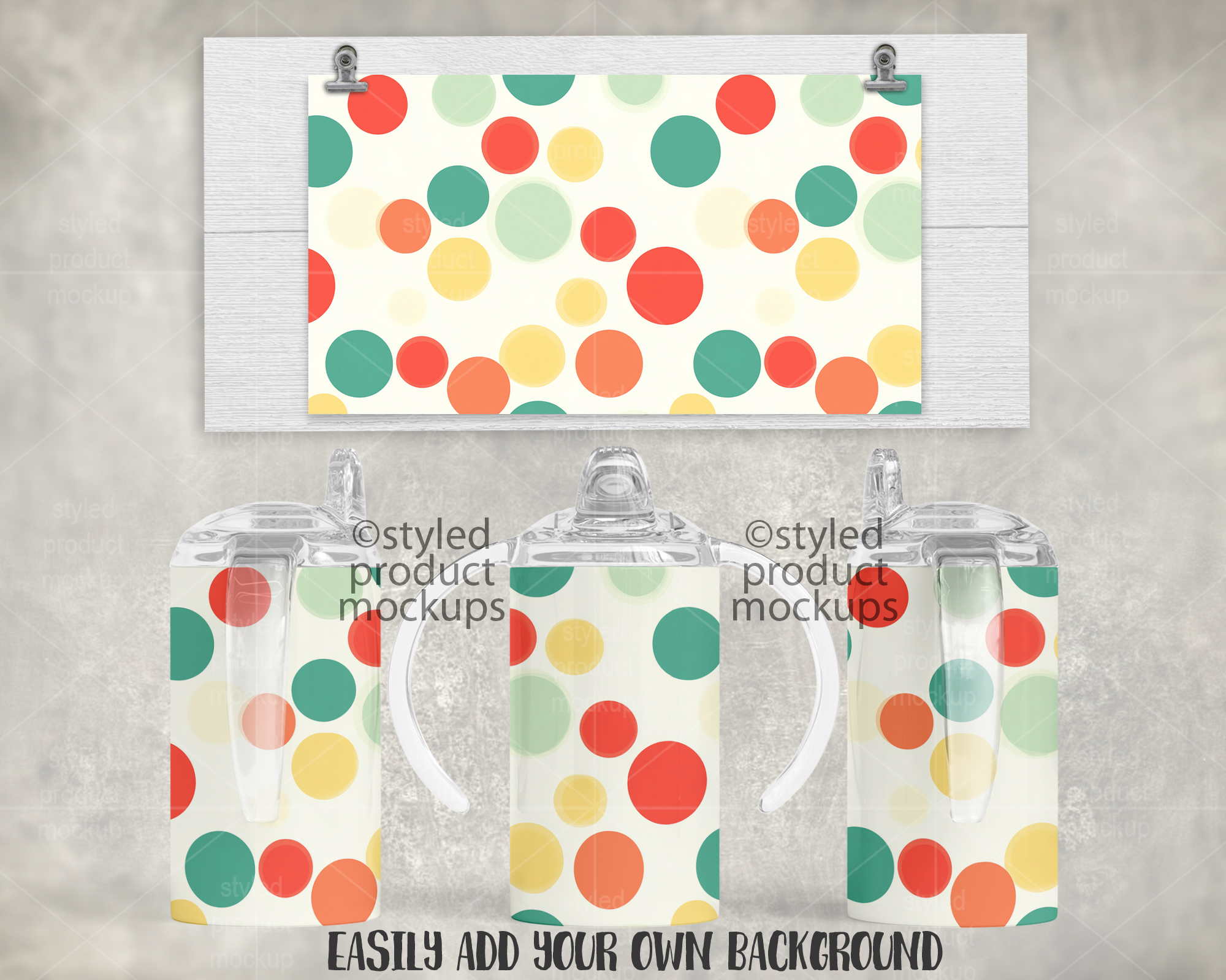 12oz Sippy Cup Scene Mockup