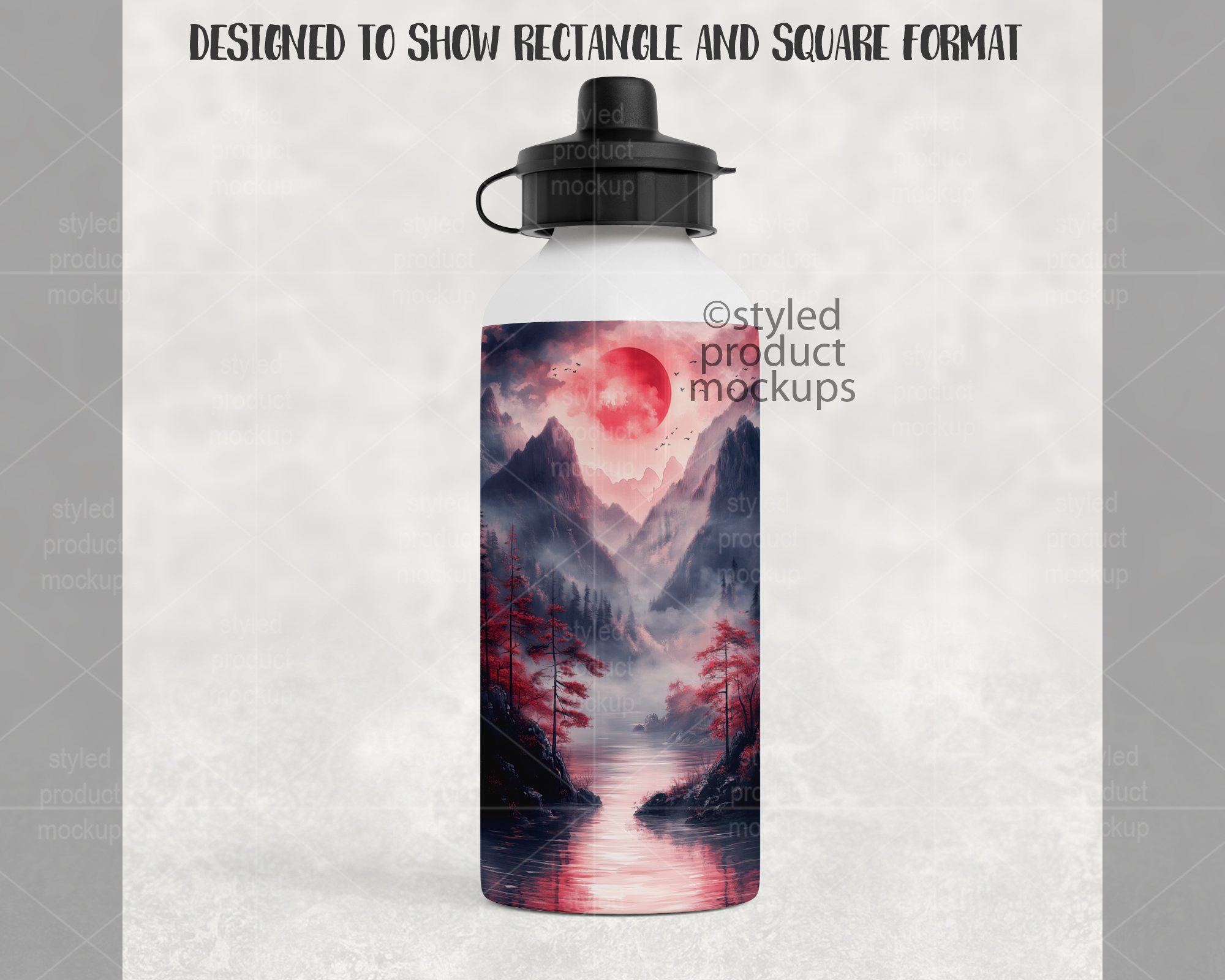 20oz 600ml Water Bottle Mockup