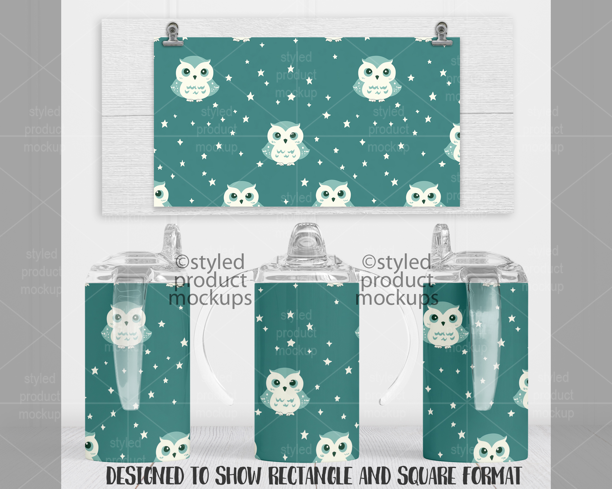 12oz Sippy Cup Scene Mockup