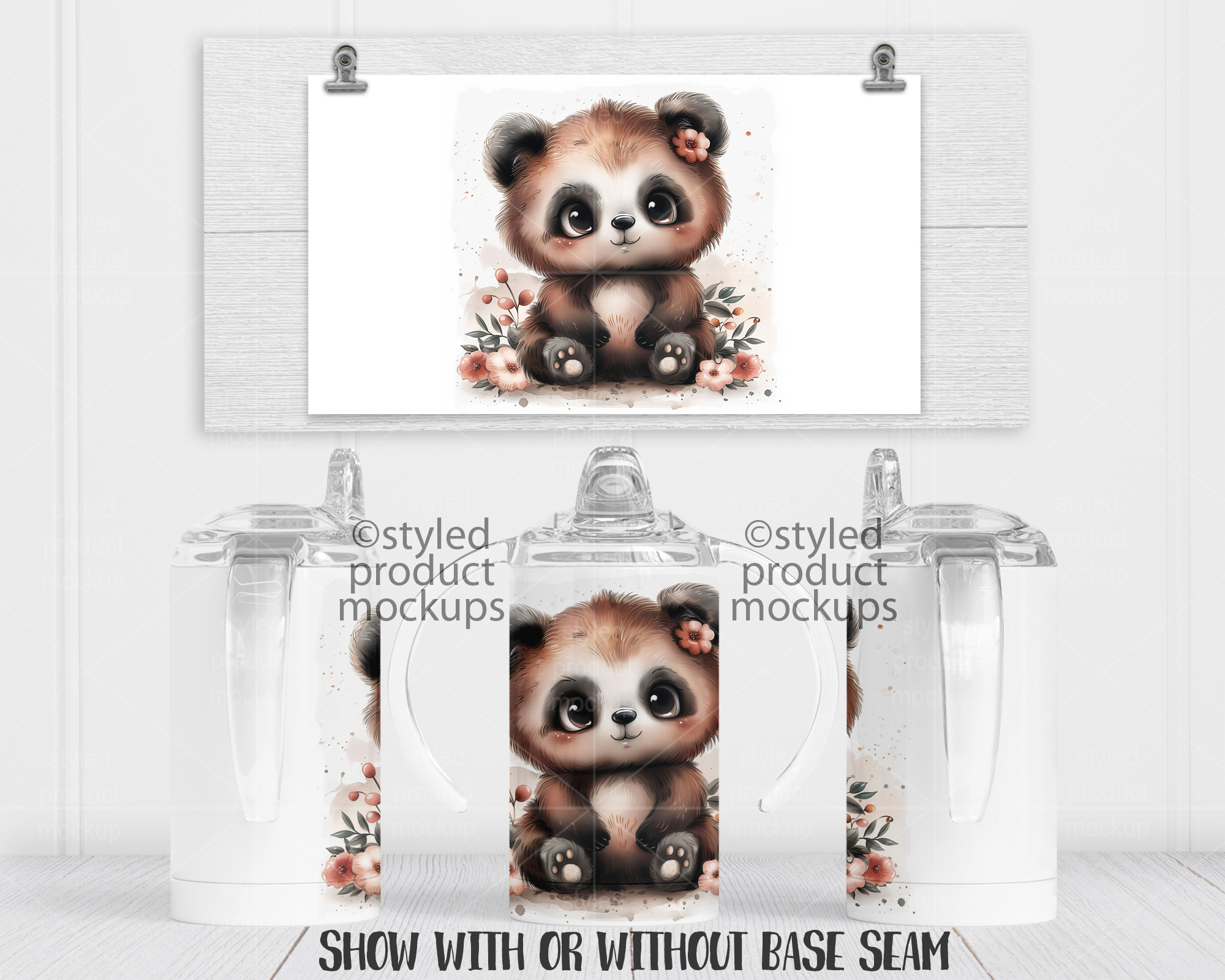 12oz Sippy Cup Scene Mockup