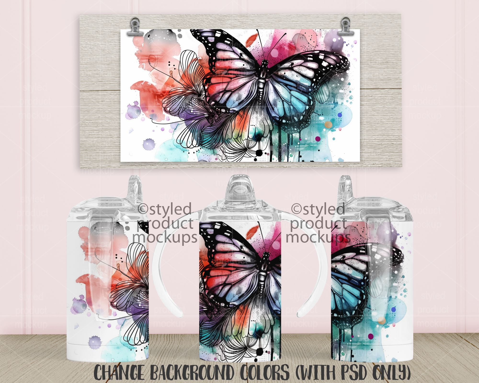 12oz Sippy Cup Scene Mockup