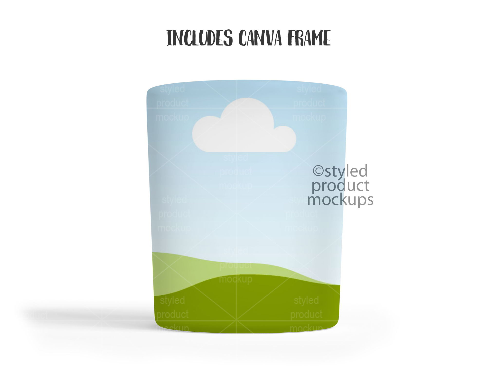 8oz Frosted Glass Mockup