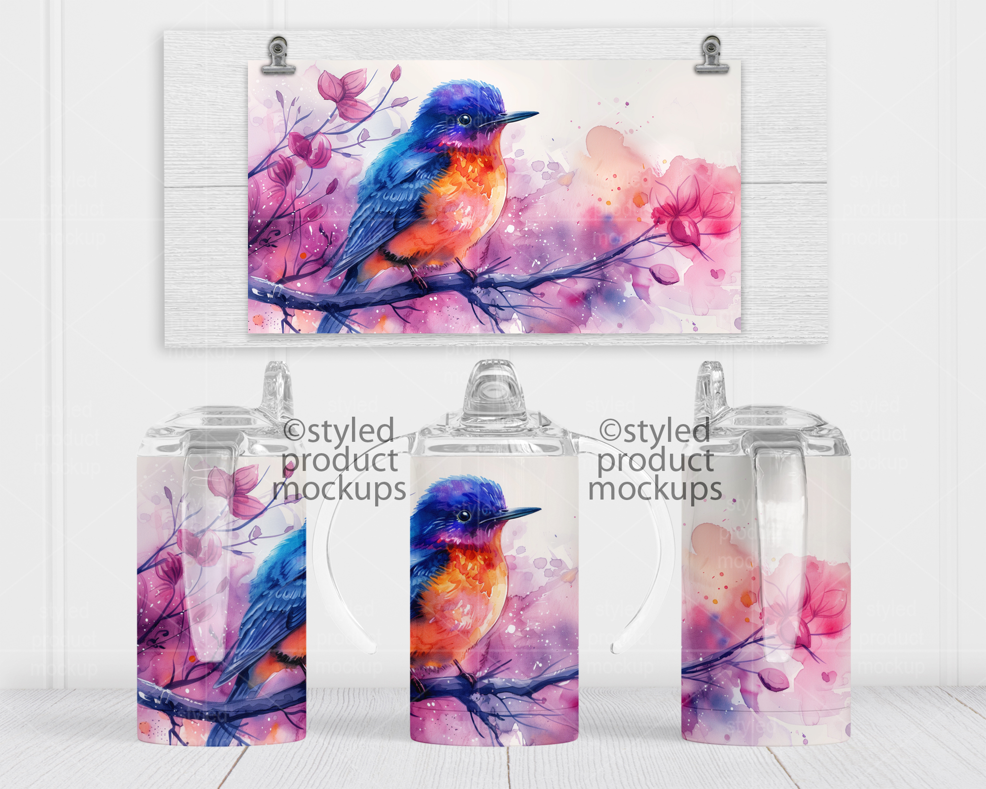 12oz Sippy Cup Scene Mockup