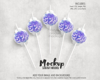Party Straw Holder Mockup